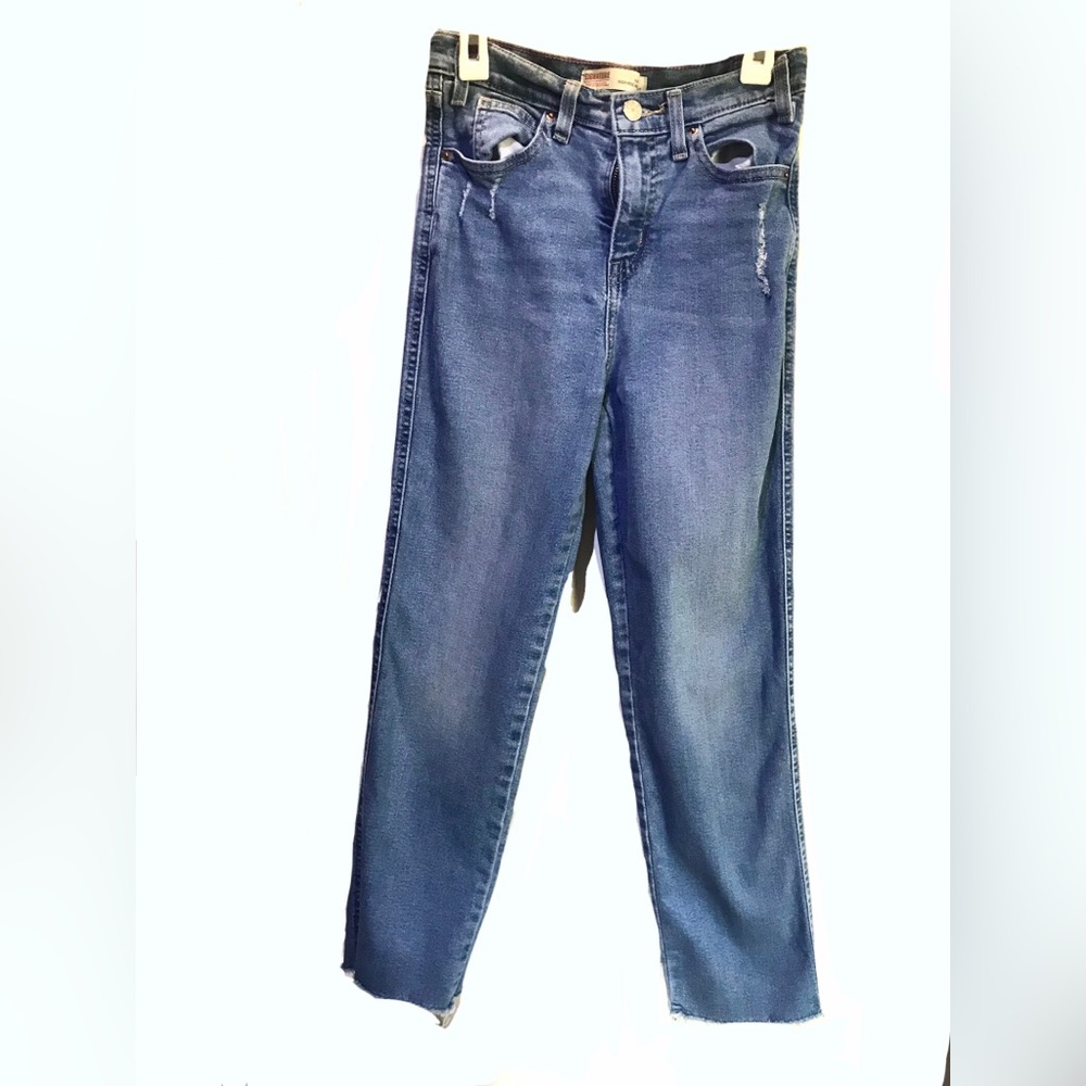 Girls size 12 Levi Strauss Heritage High Rise Ankle Straight adjustable Jeans